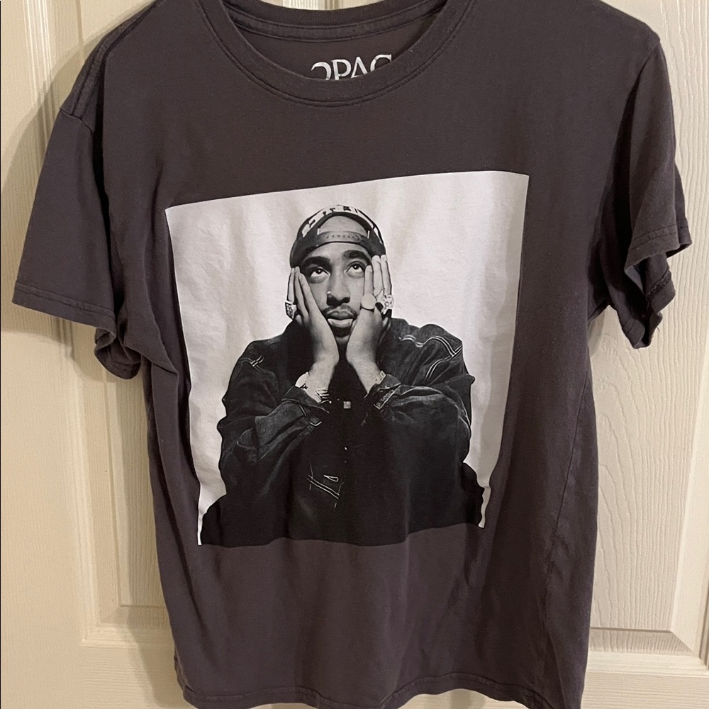 2PAC Photo Men's T-Shirt - Charcoal
